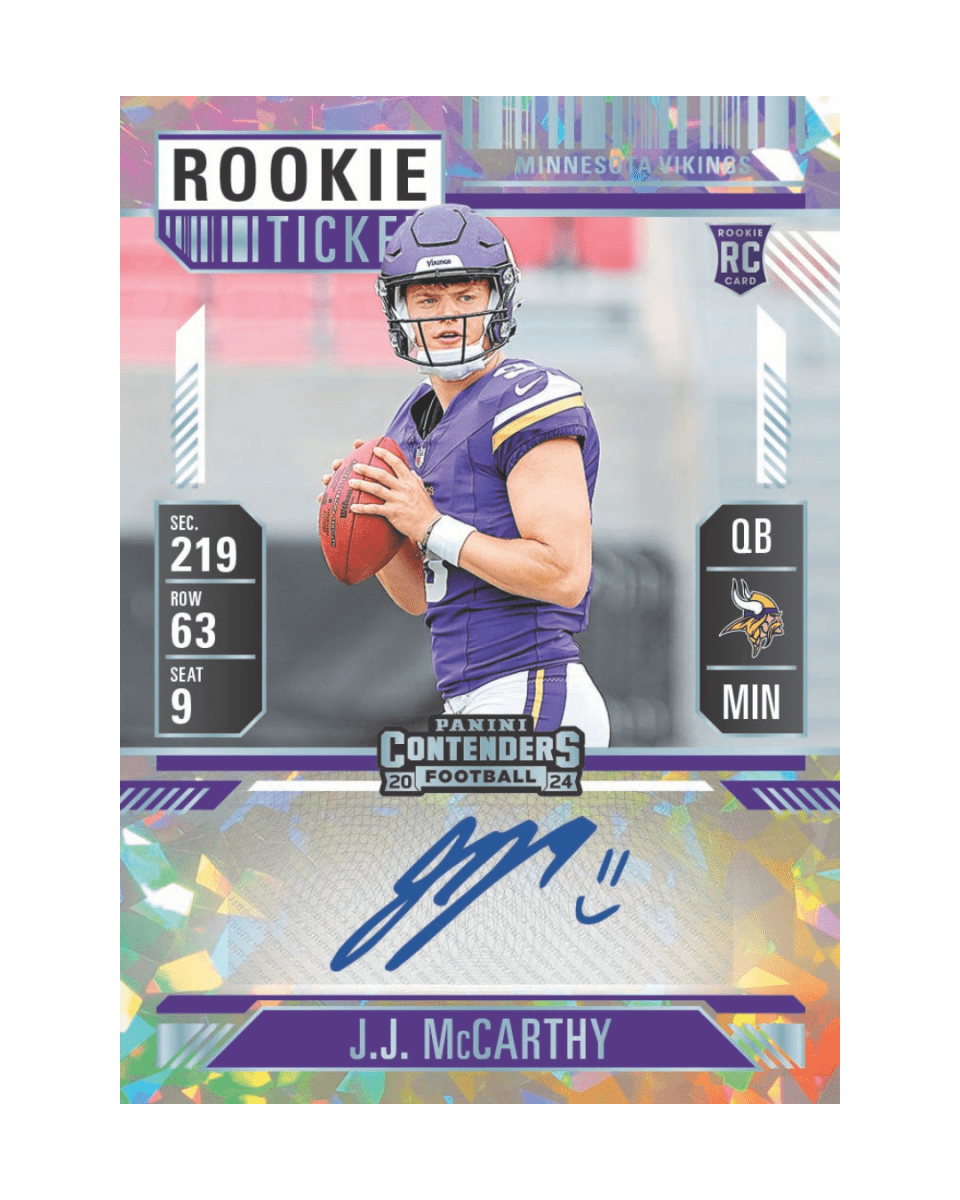 G-Dizzle Collectibles - 2024 Panini Contenders Football NFL Hobby Rookie Ticket Autographs Cracked Ice McCarthy