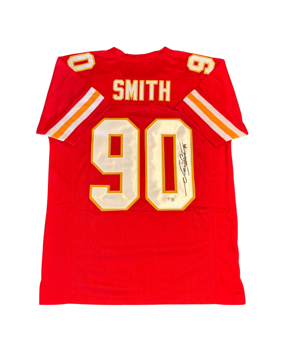 G-Dizzle Collectibles - Neil Smith Autographed Jersey Kansas City Chiefs Football NFL Beckett Witnessed W039456