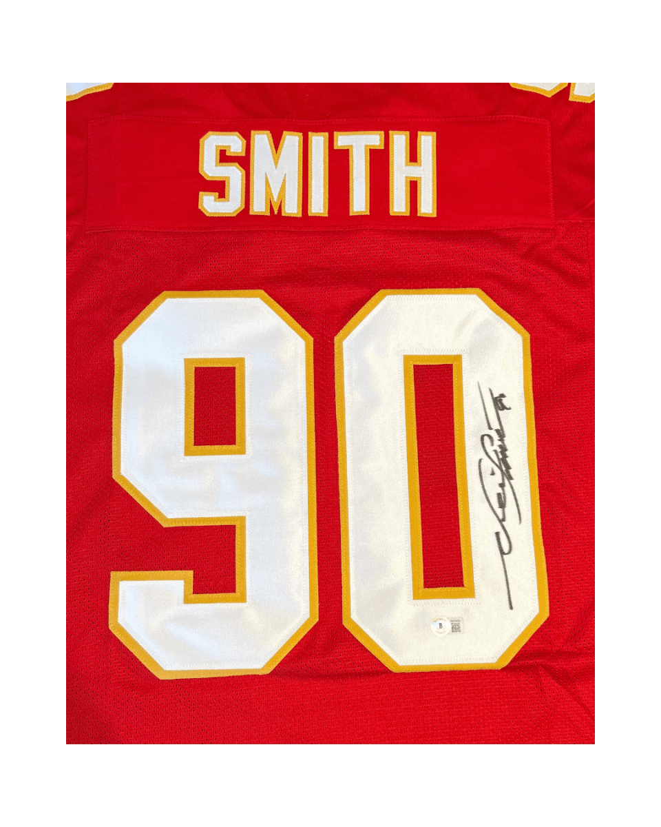 G-Dizzle Collectibles - Neil Smith Autographed Jersey Kansas City Chiefs Football NFL Beckett Witnessed W039456