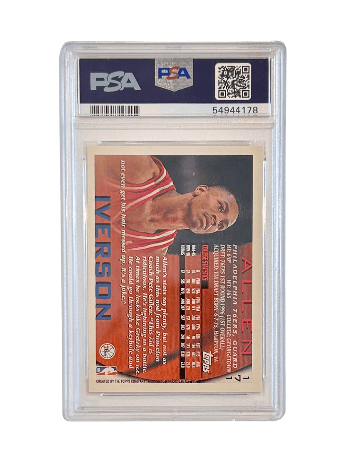 Allen Iverson 1996 Topps Basketball Rookie Base 171 PSA 10 - GDizzle Collectibles