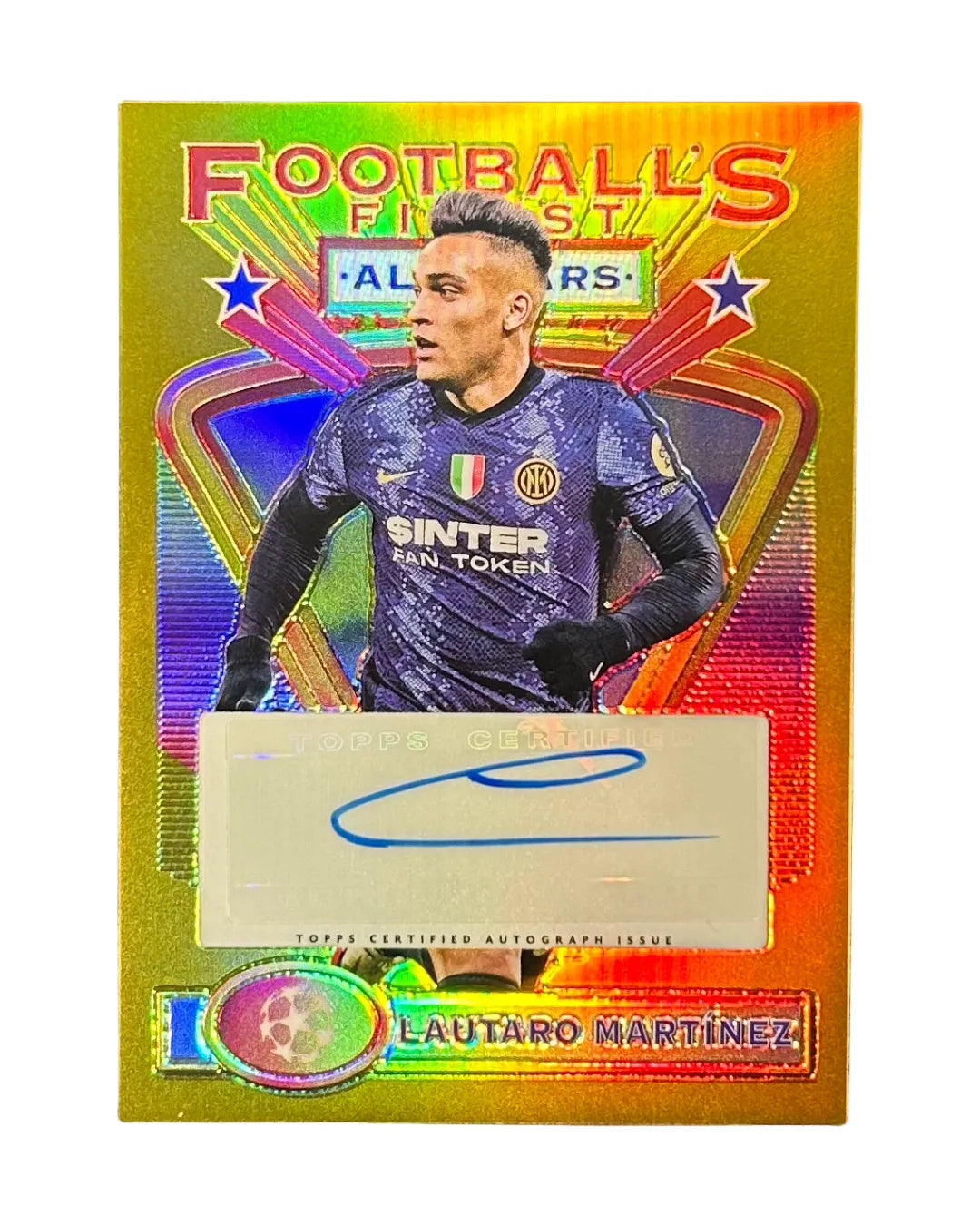 Lautaro Martinez 2021-22 Topps Finest Soccer 1993 Football's Finest All-Stars Autograph 1/15 #ASA-LA