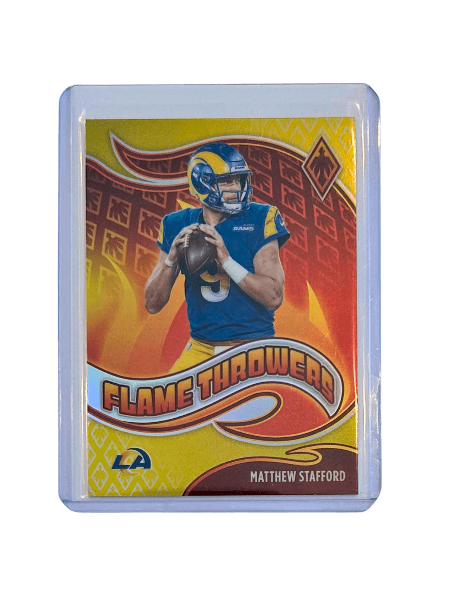 Matthew Stafford 2021 Panini Phoenix Football Insert Flame Throwers Yellow 67/75 FT - 15 - GDizzle Collectibles