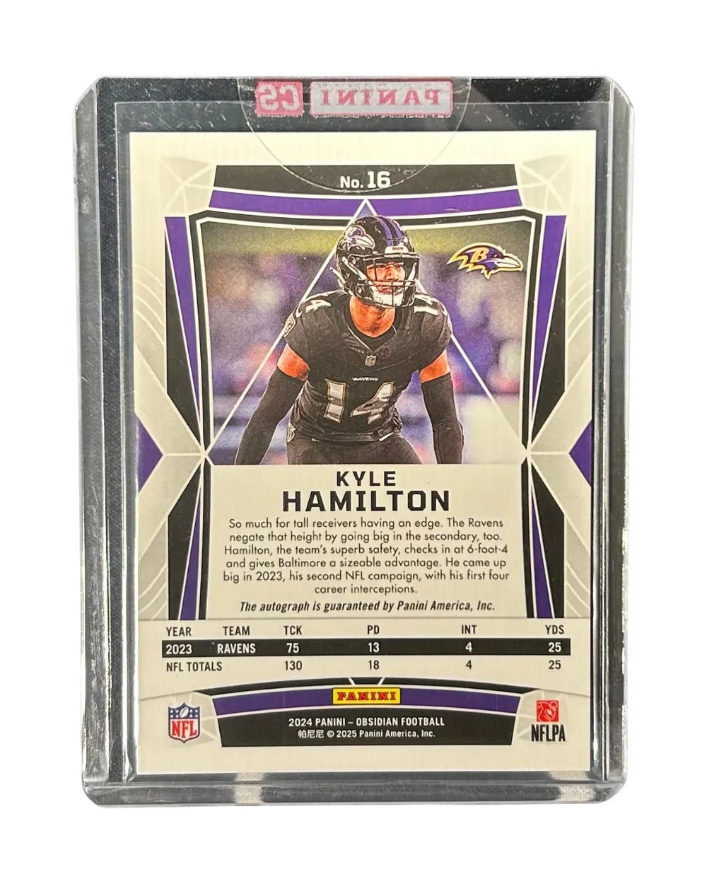 Kyle Hamilton 2024 Panini Obsidian Football International Signatures