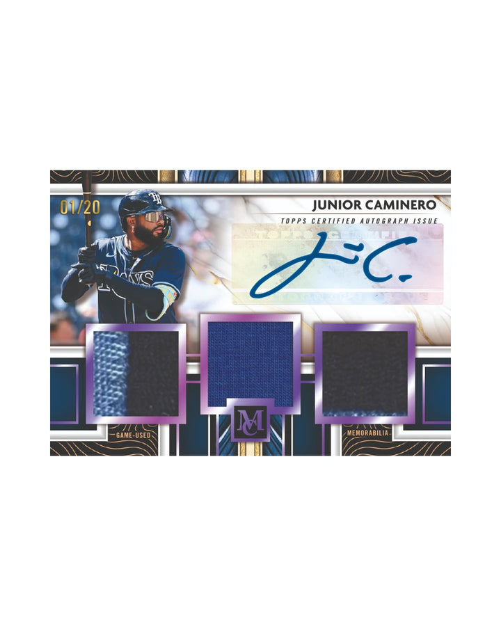 2026-topps-museum-collection-baseball-hobby-box-single-player-primary-pieces-triple-relics-caminero