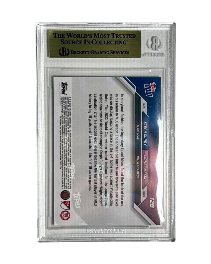 2024 Topps Now MLS Steph Curry & Lionel Messi BGS 10 Pristine