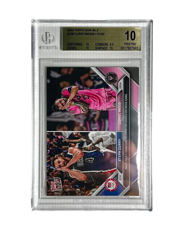 2024 Topps Now MLS Steph Curry & Lionel Messi BGS 10 Pristine