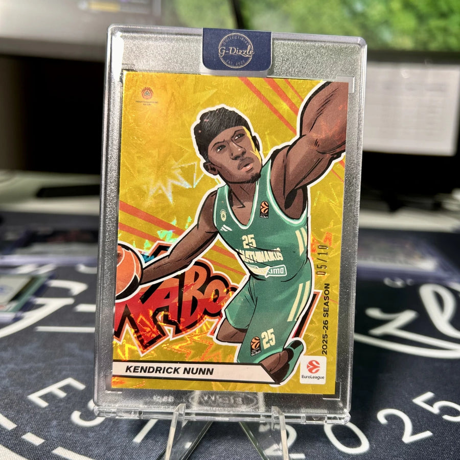 Kendrick Nunn Kaboom gold insert card numbered to 10, Panathinaikos EuroLeague basketball