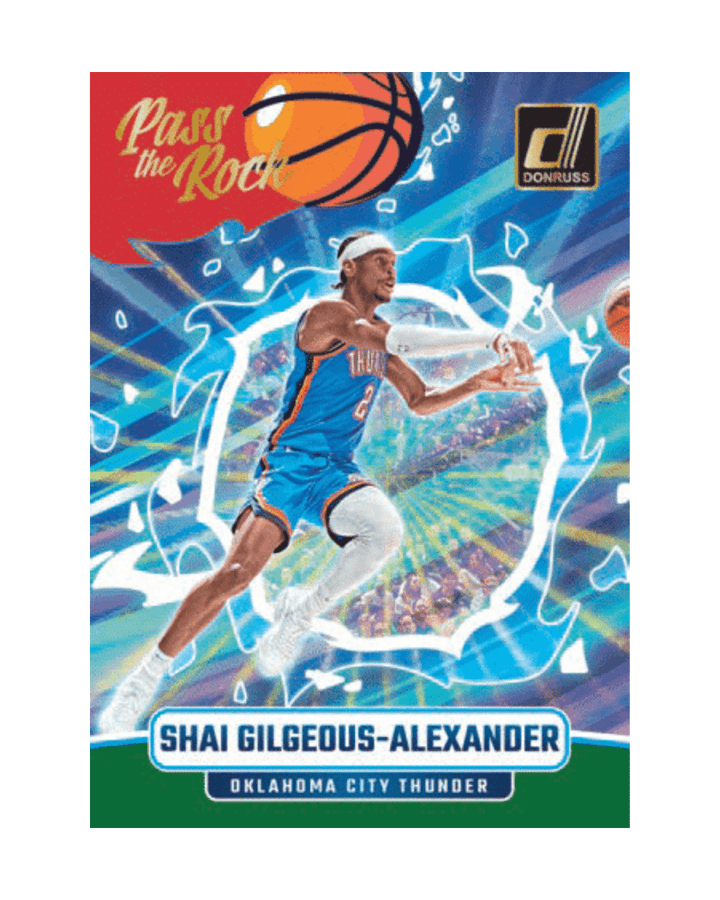 G-Dizzle Collectibles - 2024-25 Panini Donruss Basketball Mega Pass the Rock Holo Red and Green Laser Gilgeous