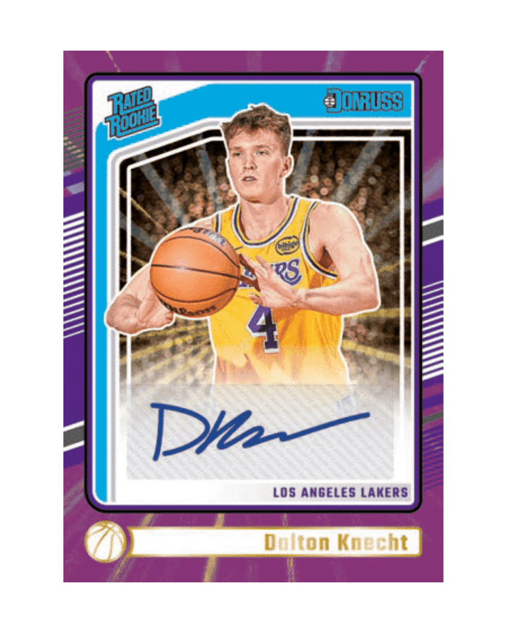 G-Dizzle Collectibles - 2024-25 Panini Donruss Basketball Mega Rated Rookies Signatures Holo Purple Laser Knecht