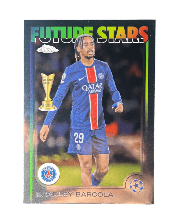 Bradley Barcola 2024 Topps Chrome UCC Soccer Future Stars Insert 116 - GDizzle Collectibles