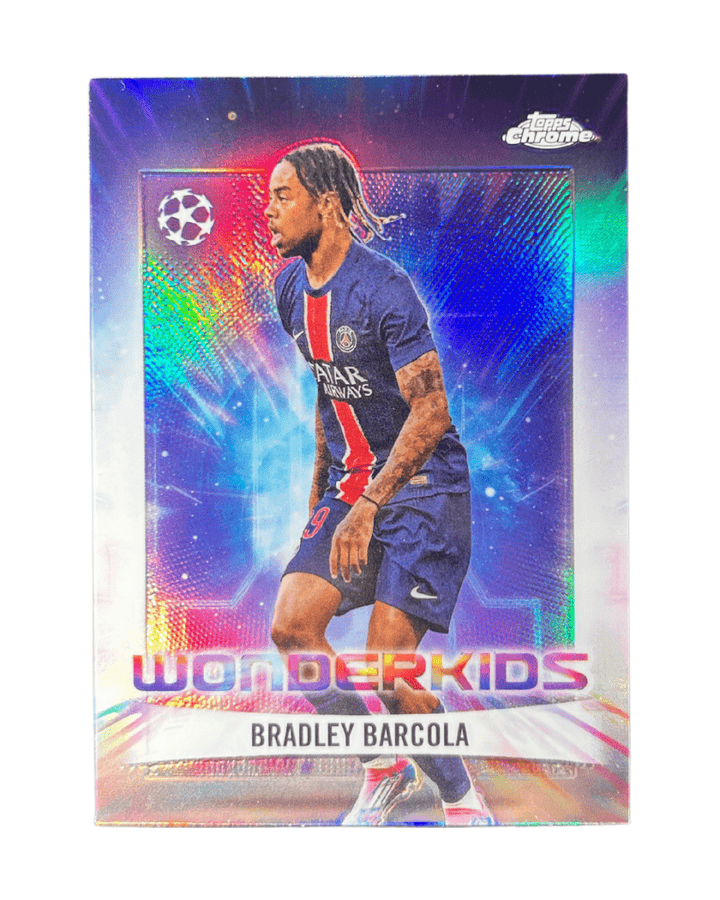 Bradley Barcola 2024 Topps Chrome UCC Soccer Wonderkids Insert WK - 9 - GDizzle Collectibles