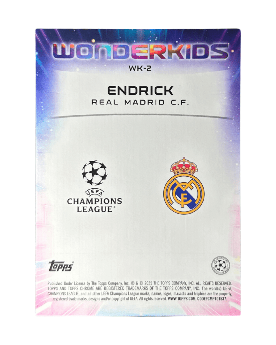 Endrick 2024 Topps Chrome UCC Soccer Rookie Wonderkids Insert WK - 2 - GDizzle Collectibles