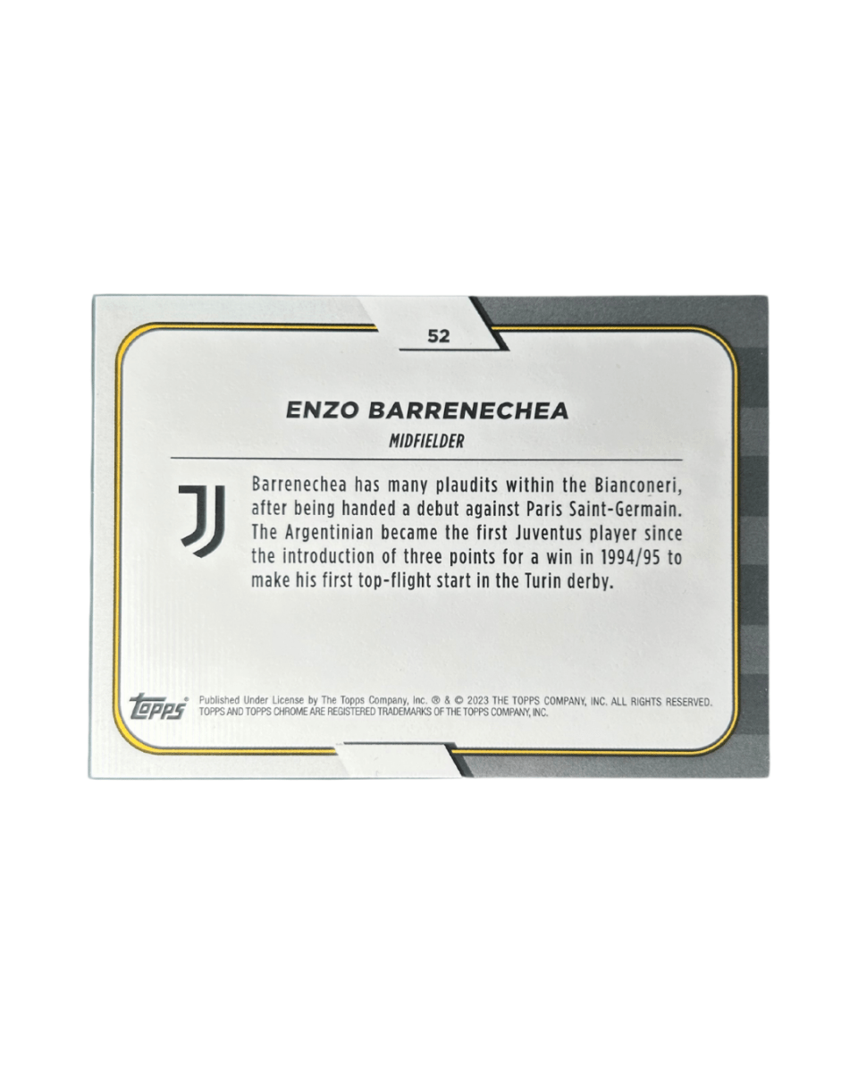 Enzo Barrenechea 2022 Topps Chrome Juventus Soccer Rookie Pulsar 52 - GDizzle Collectibles