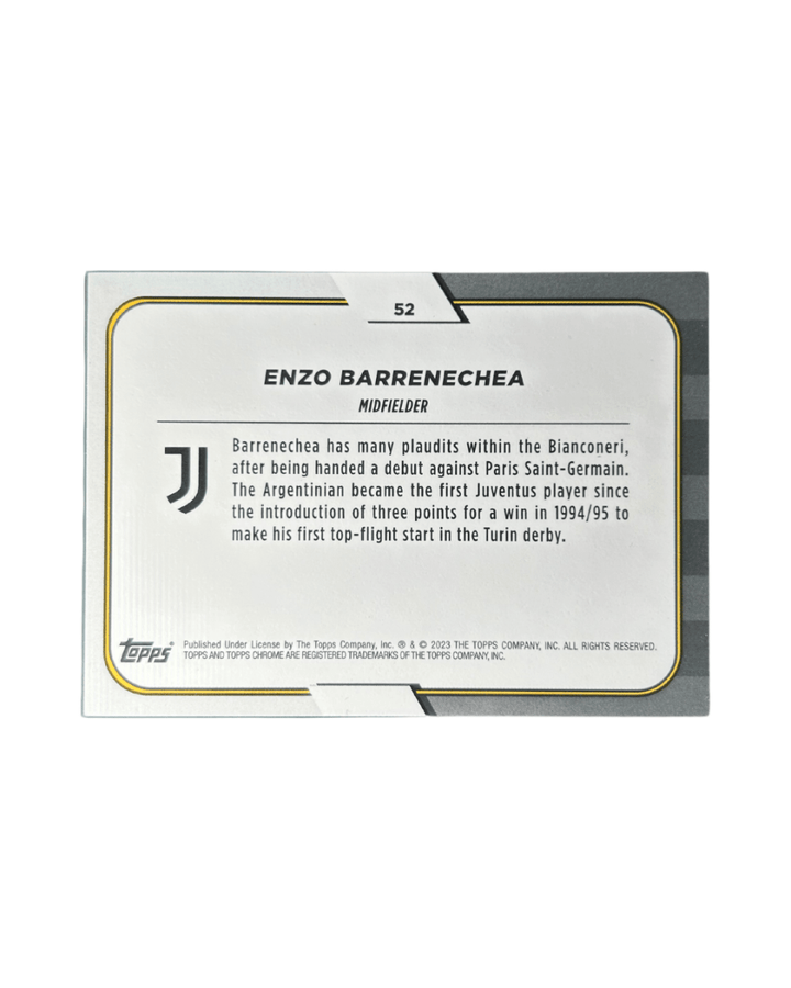 Enzo Barrenechea 2022 Topps Chrome Juventus Soccer Rookie Pulsar 52 - GDizzle Collectibles