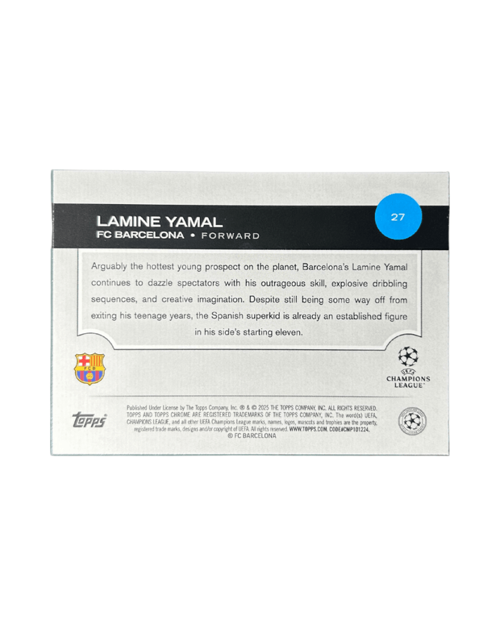 Lamine Yamal 2024 Topps Chrome UCC Soccer Future Stars Insert 27 - GDizzle Collectibles