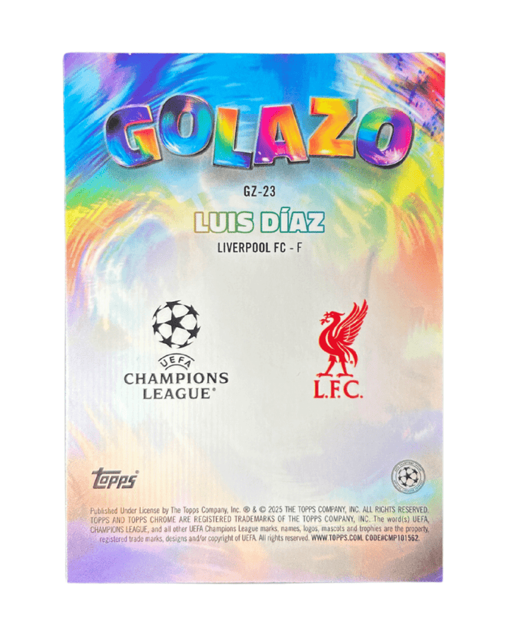 Luis Díaz 2024 Topps Chrome UCC Soccer Golazo Insert GZ - 23 - GDizzle Collectibles