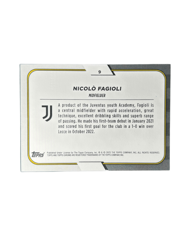 Nicolò Fagioli 2022 Topps Chrome Juventus Soccer Rookie Pink Parallel 106/125 9 - GDizzle Collectibles