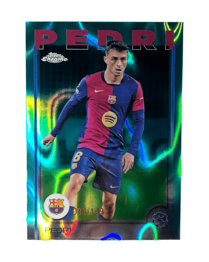 Pedri 2024 Topps Chrome UCC Soccer Aqua Lava Parallel 93/199 174 - GDizzle Collectibles