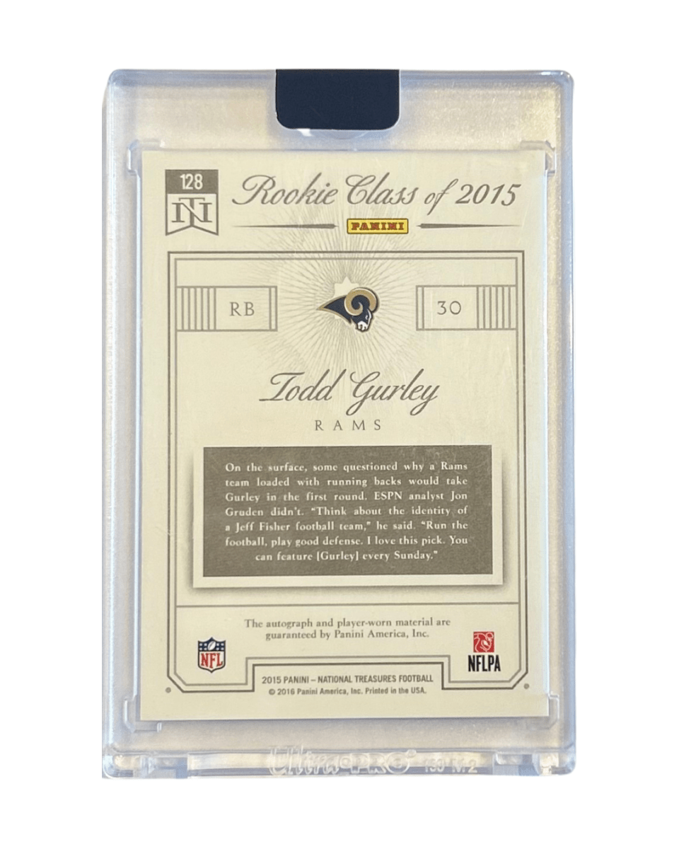 Todd Gurley 2015 Panini National Treasures Football Rookie Jersey Autograph Emerald 22/30 128 - GDizzle Collectibles