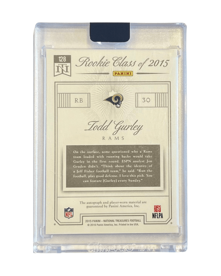 Todd Gurley 2015 Panini National Treasures Football Rookie Jersey Autograph Emerald 22/30 128 - GDizzle Collectibles