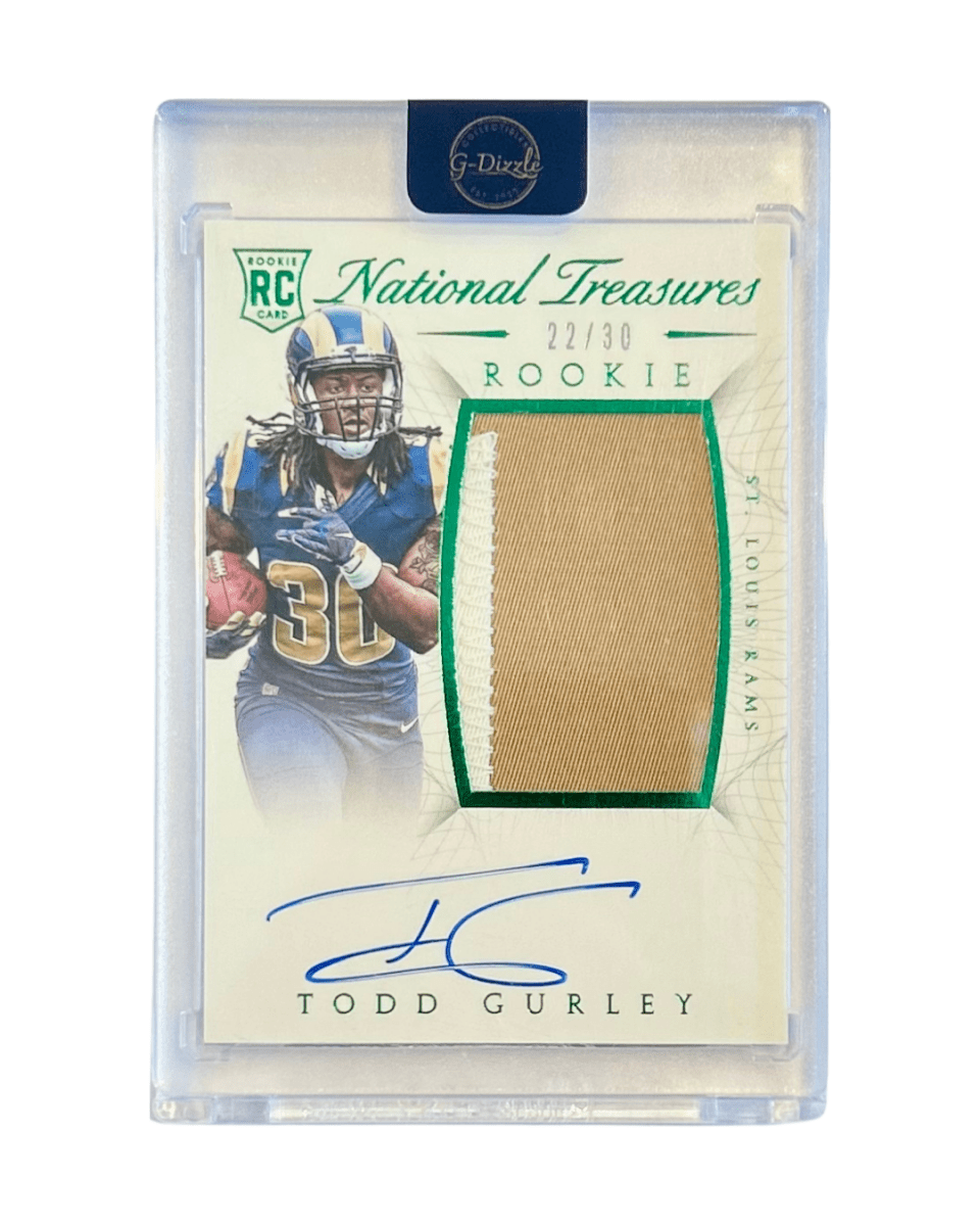 Todd Gurley 2015 Panini National Treasures Football Rookie Jersey Autograph Emerald 22/30 128 - GDizzle Collectibles